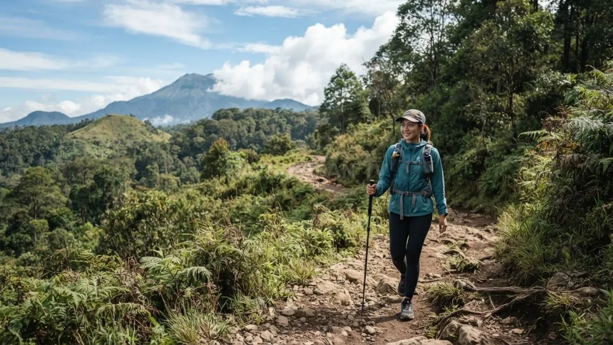 Pilih jalur hiking sesuai kemampuan, kondisi medan, cuaca, dan durasi perjalanan agar pengalaman pertama tetap aman dan menyenangkan (BTV/AI).
