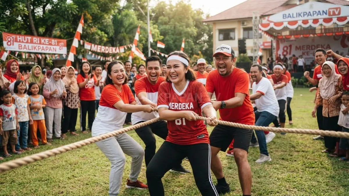 Beragam lomba 17 Agustus menghadirkan permainan kreatif, kekompakan, ketangkasan, dan hiburan bagi berbagai usia. (BTV/AI)