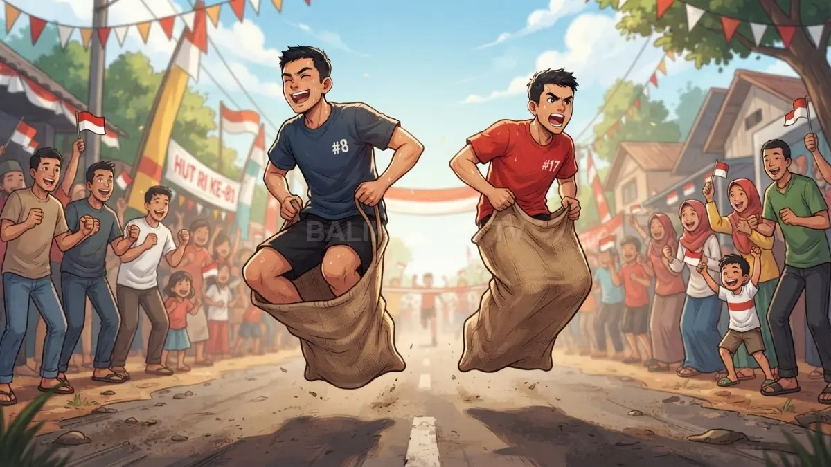 Ilustrasi hasil gambar Fotografer yang mengatur posisi menyamping, memanfaatkan burst mode, latar bersih, ruang gerak, dan ekspresi peserta lomba. (BTV/AI)