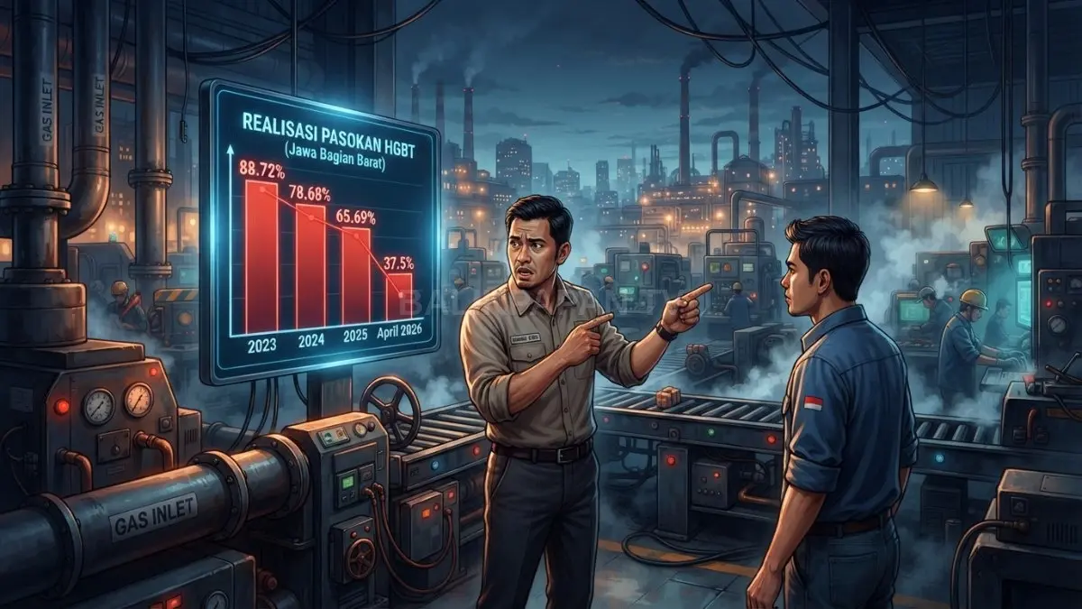 Pasokan HGBT industri menurun hingga 46,36% pada April 2026, mengganggu kepastian produksi dan investasi sektor energi nasional [BTV:AI]
