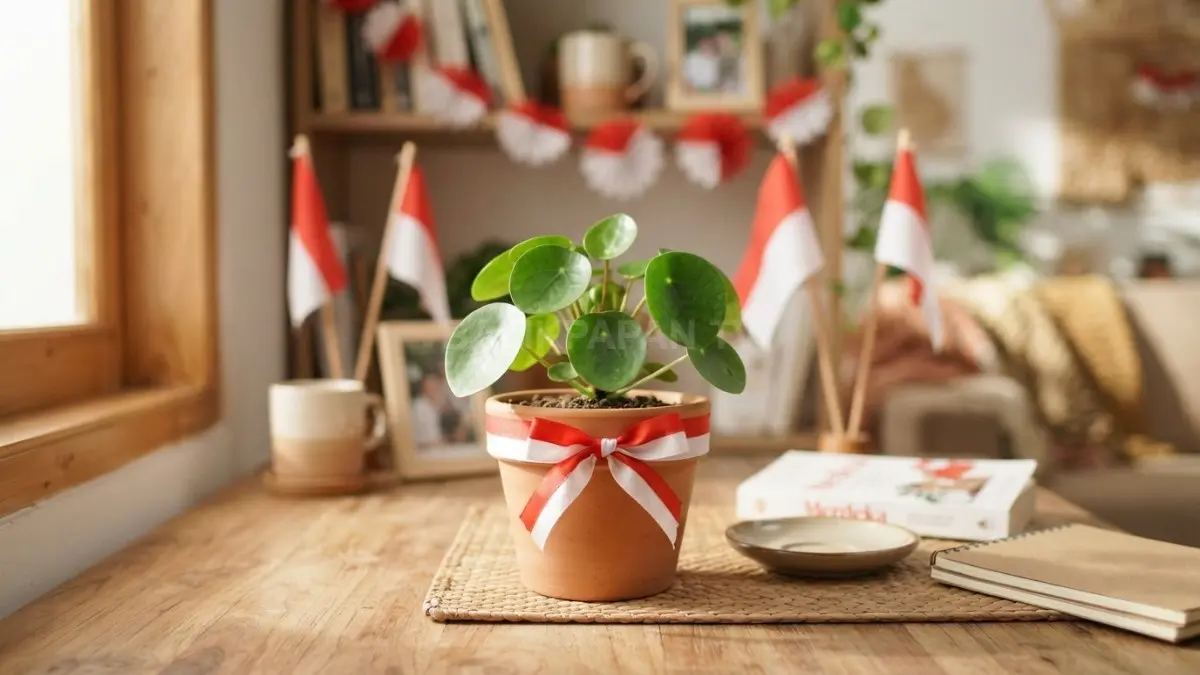 Tanaman mini hias bernuansa merah putih tampil cantik untuk menyemarakkan momen perayaan Hari Kemerdekaan Indonesia. (BTV/Ai)