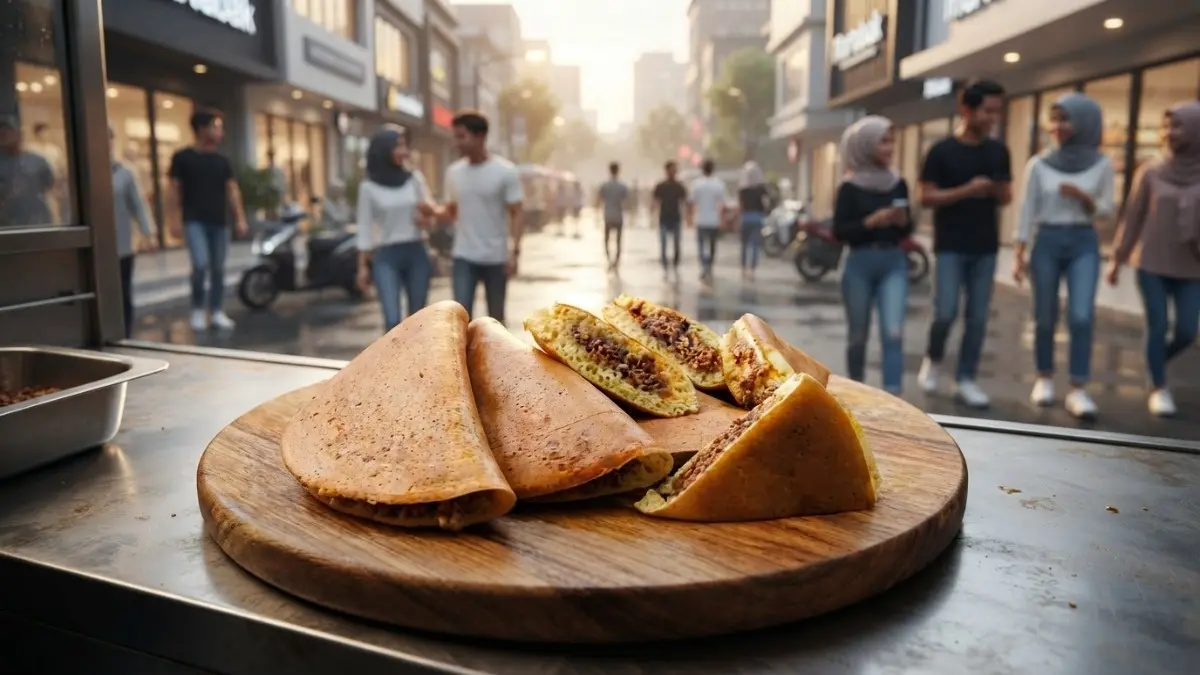 Wadai Apam Pinang, kudapan tradisional Kalimantan Barat dengan nama lokal yang menarik perhatian. (BTV/AI)