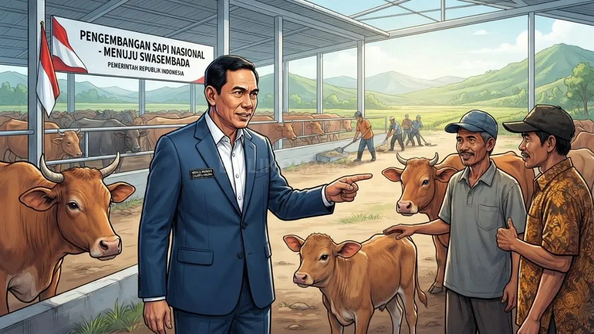 Zulkifli Hasan mendorong pengembangan sapi indukan untuk mengurangi impor dan memperkuat populasi ternak nasional. [BTV:AI]