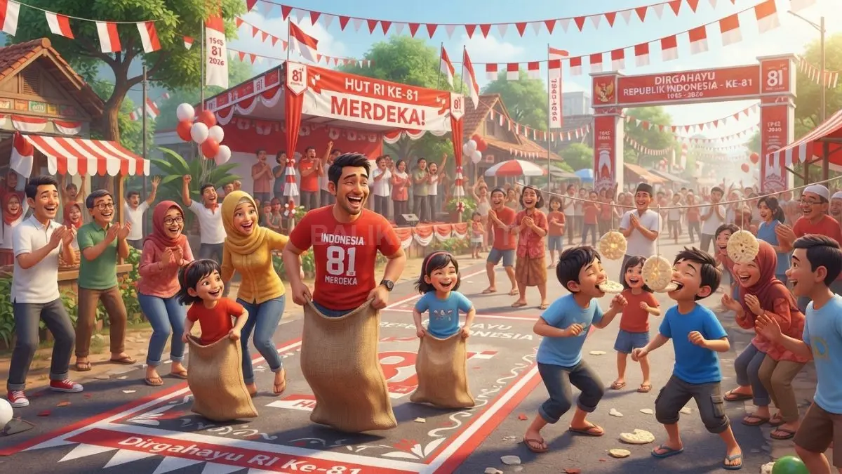Ilustrasi,Warga RT 05 Bukit Pinang Samarinda meriahkan HUT ke-81 RI lewat lomba bersama mahasiswa UINSI, pererat kebersamaan. (BTV/AI) 