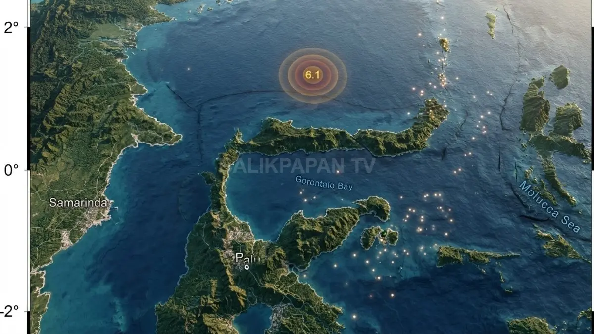 Ilustrasi,Gempa M6,2 guncang Parigi Moutong, getaran turut dirasakan hingga Berau, BMKG pastikan tidak berpotensi tsunami. (BTV/AI)
