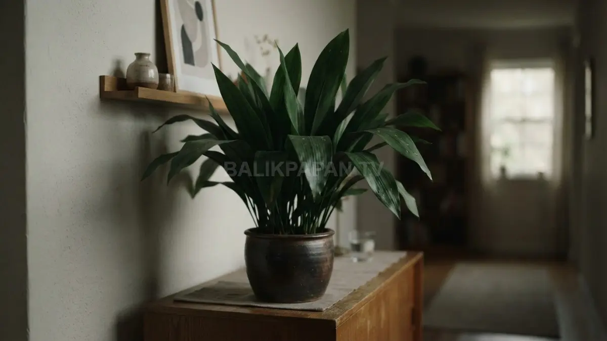 Aspidistra menjadi pilihan tanaman hijau untuk area minim cahaya, dengan daun kokoh yang mudah dirawat sehari-hari. (BTV/AI)
