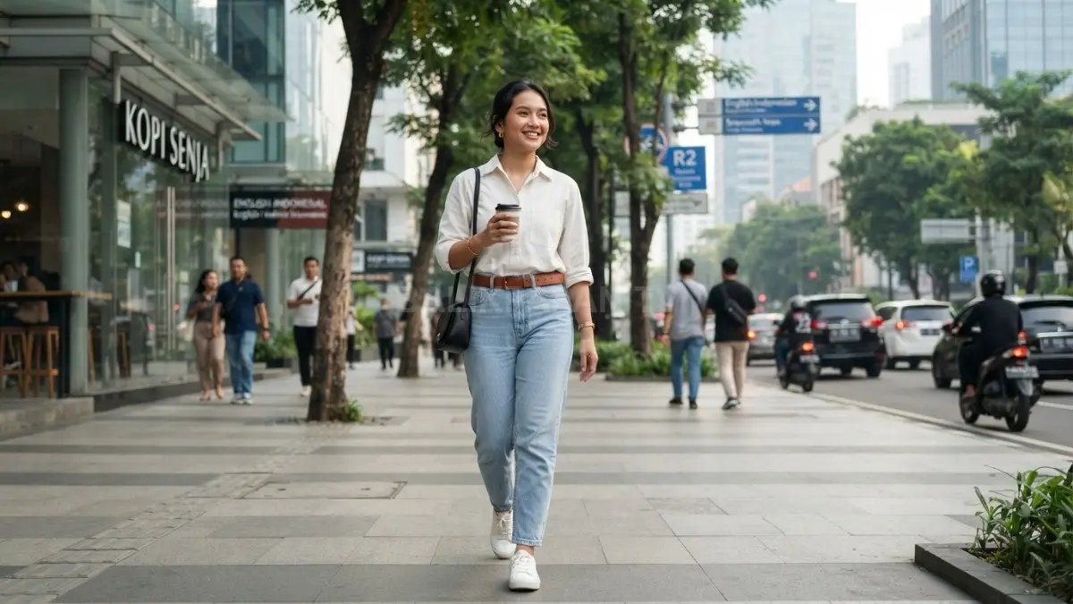 Cloud Dancer menghadirkan gaya minimalis bersih, lembut, fleksibel, dan mudah dipadukan untuk berbagai outfit harian. (BTV/AI)
