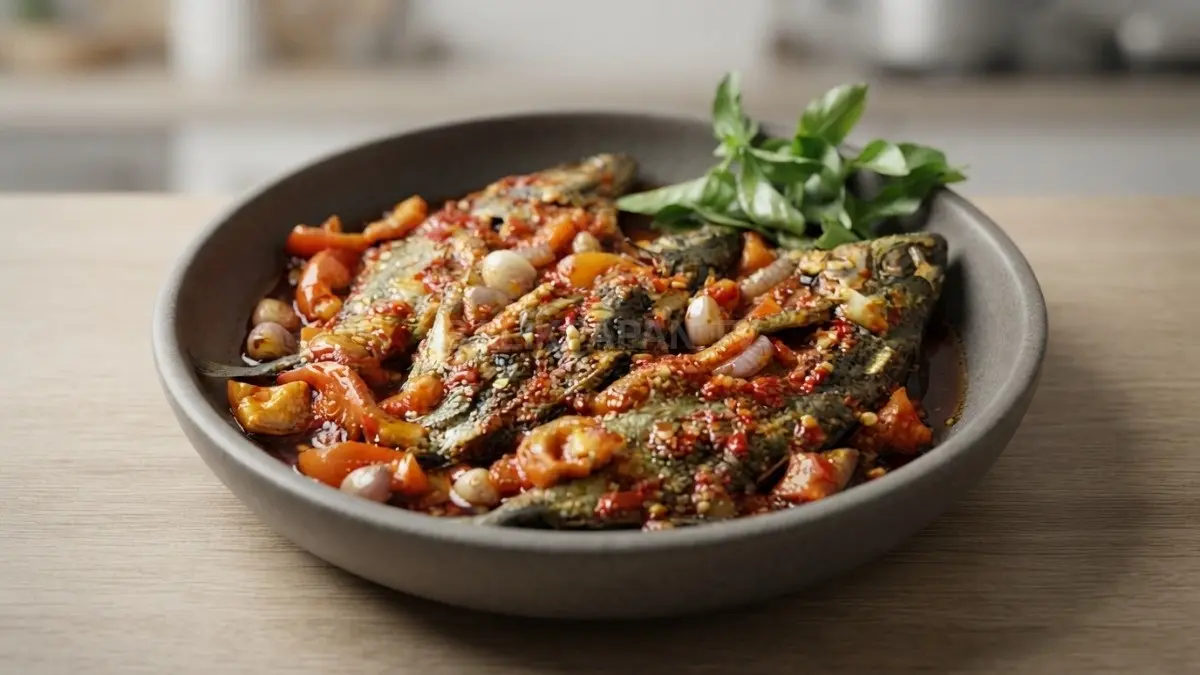Kelezatan gammi bawis khas Bontang dengan sambal pedas menggugah selera para penikmat kuliner. (BTV/Ai)