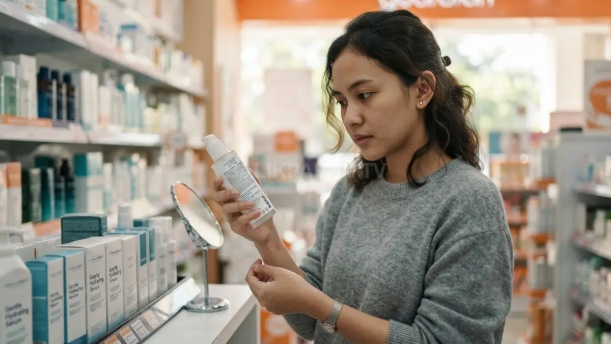Kenali kulit sensitif, baca label skincare, uji produk, dan hindari kandungan pemicu untuk mengurangi risiko iritasi. (BTV/AI)