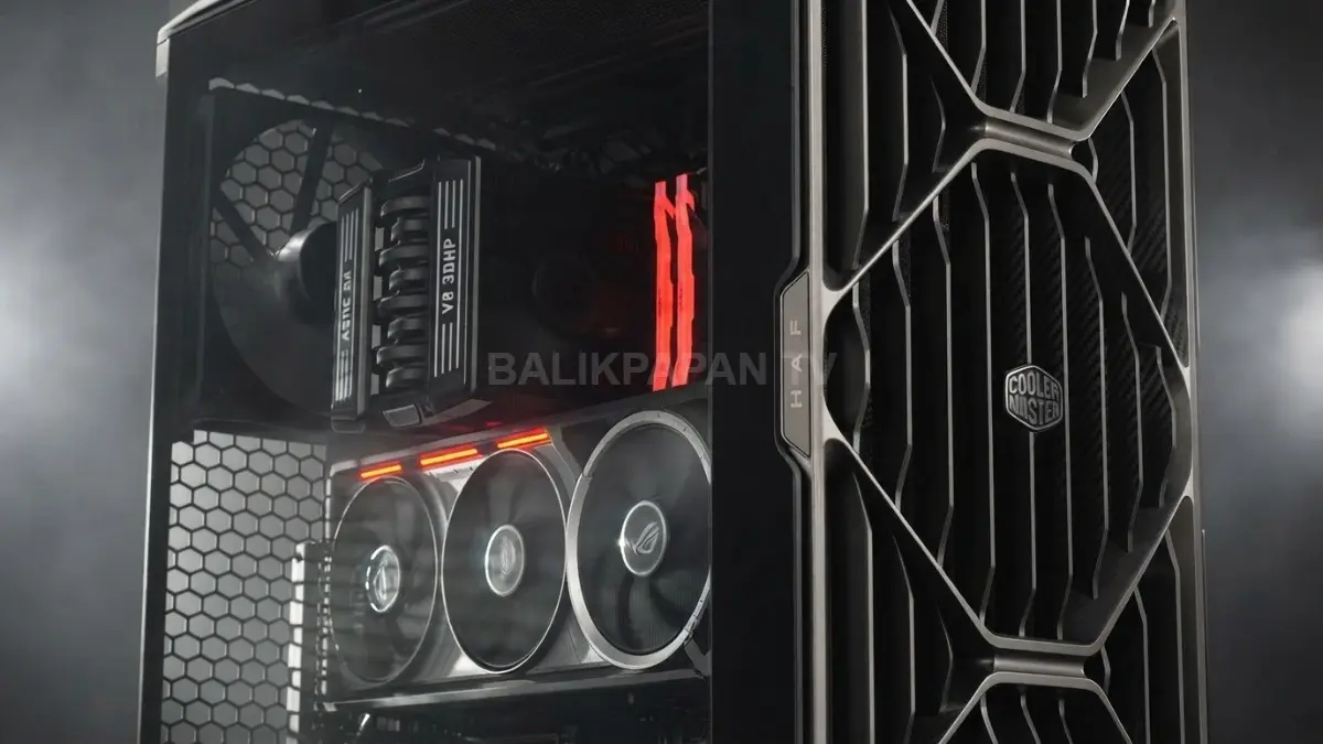 Kipas besar HAF 500 M2 dirancang menghasilkan airflow tinggi pada putaran lebih rendah, membantu menjaga suhu sekaligus menekan kebisingan. (BTV/AI)