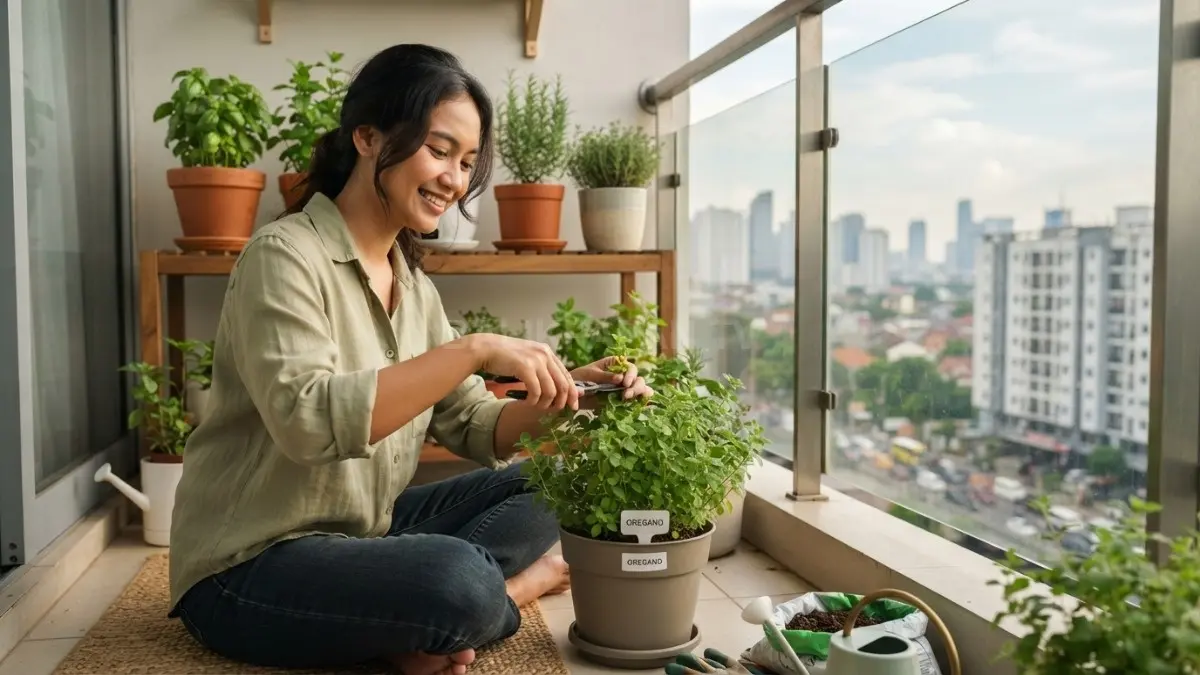 Oregano mudah ditanam dalam pot, hemat ruang, menyukai cahaya matahari, dan praktis dirawat pemula (BTV/AI)
