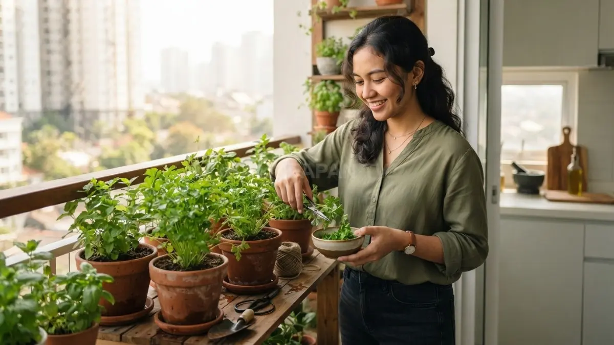 Peterseli mudah ditanam dalam pot, praktis untuk dapur, dan cocok bagi pemula yang ingin berkebun sederhana (BTV/AI)
