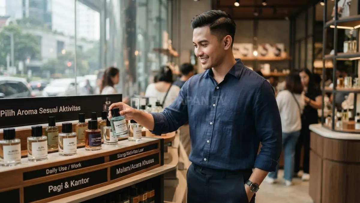Pilih parfum sesuai aktivitas agar aroma terasa nyaman, proporsional, dan tidak mengganggu sekitar. (BTV/AI)
