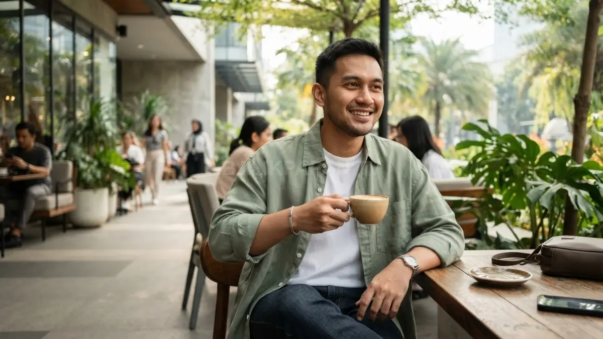 Sage green menghadirkan nuansa natural, lembut, dan mudah dipadukan untuk gaya minimalis sehari-hari. (BTV/AI)
