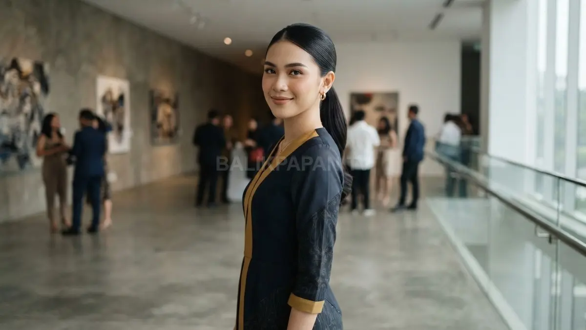 Sleek ponytail menghadirkan kesan modern, rapi, elegan, dan tetap formal saat mengenakan pakaian adat. (BTV/AI)

