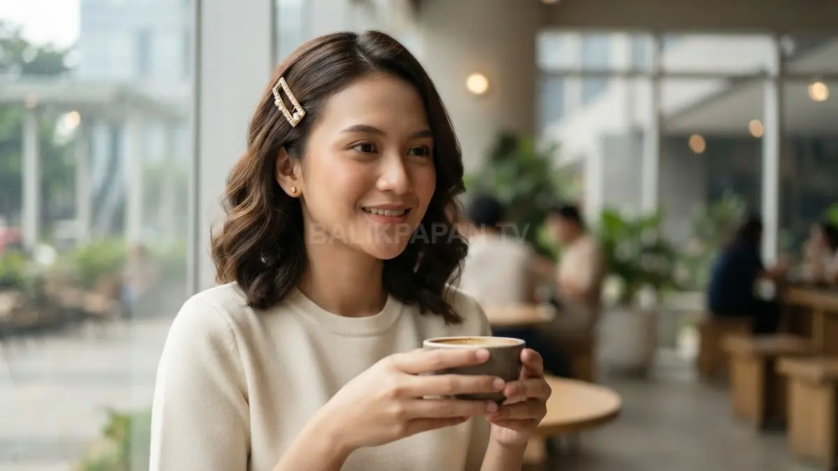Soft Waves memberi kesan elegan, sementara jepit dekoratif mempermanis penampilan dengan sentuhan modern dan harmonis. (BTV/AI)

