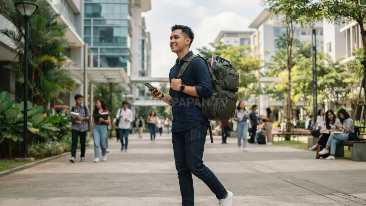 Backpack cocok membawa banyak barang, dengan kompartemen laptop, charger, buku, serta perlengkapan pribadi. (BTV/AI)