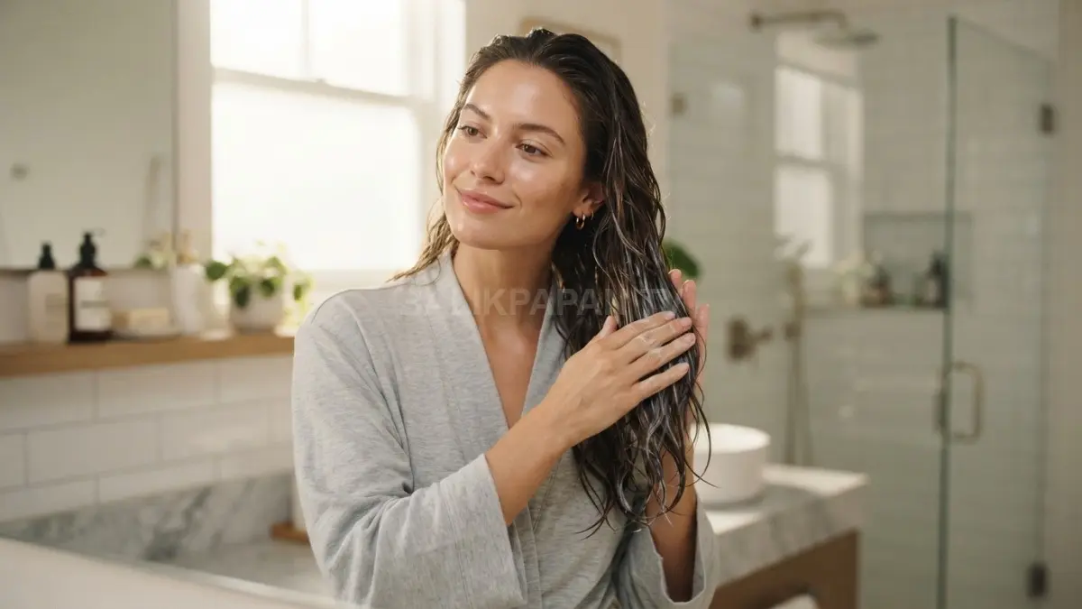 Conditioner setelah keramas membantu melembapkan rambut, mengurangi gesekan, dan membuat rambut lebih lembut serta mudah diatur. (BTV/AI)