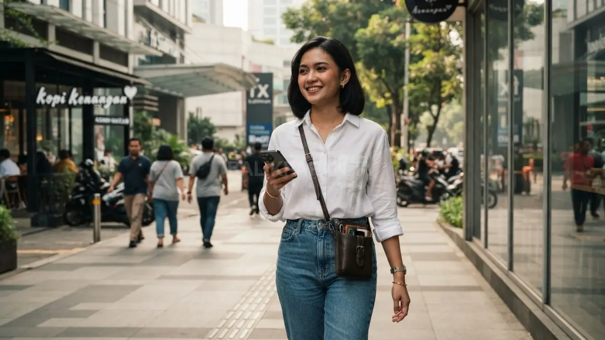 Crossbody bag praktis untuk hangout karena nyaman, ringan, mudah dibawa, dan tetap stylish. (BTV/AI)