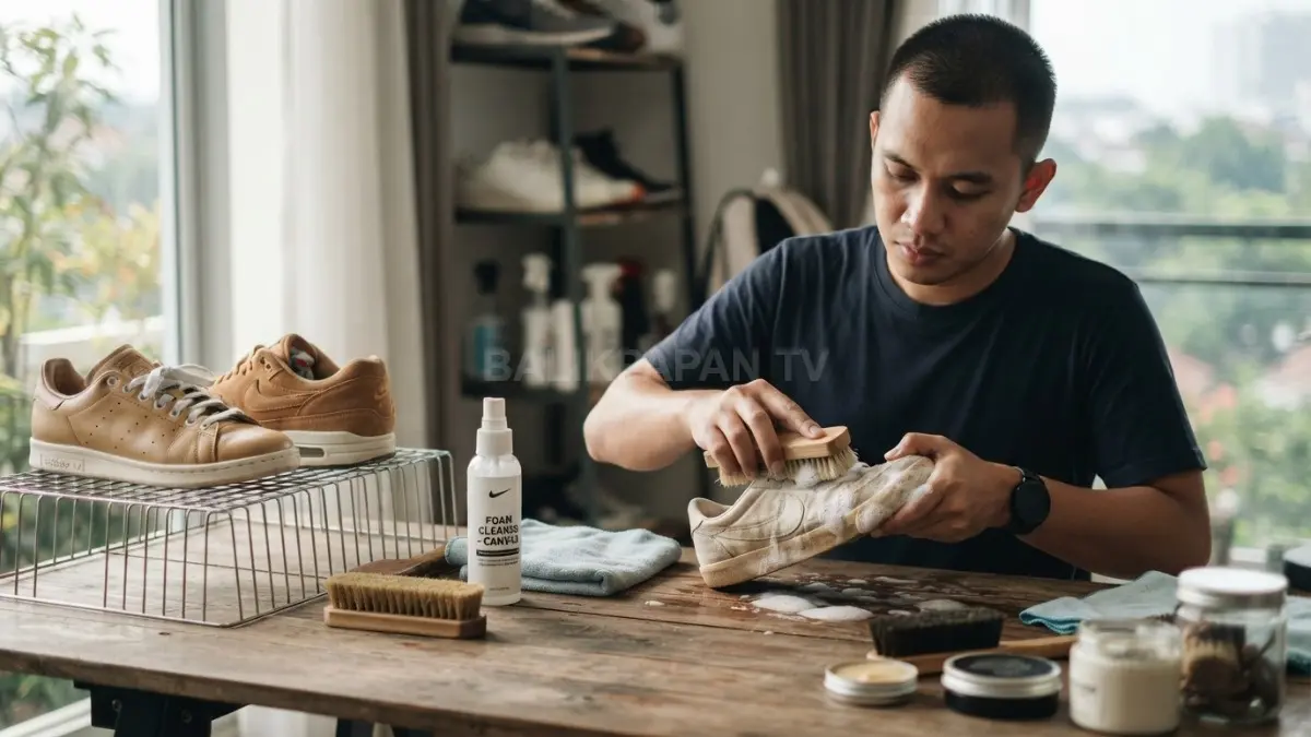 Kenali material sepatu agar pembersihan tepat, menjaga tekstur, warna, dan ketahanan permukaan tetap optimal (BTV/AI)