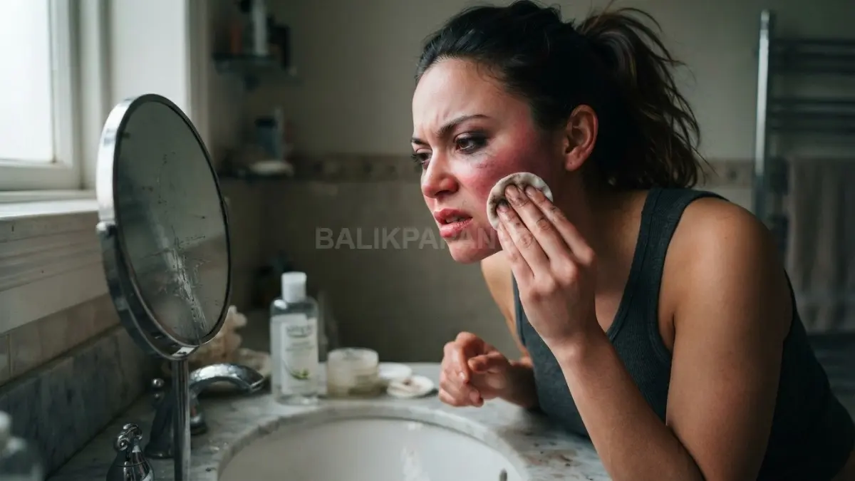 Membersihkan makeup dengan lembut membantu mengurangi gesekan berlebihan serta menjaga kulit tetap nyaman, tenang, dan terawat. (BTV/AI)