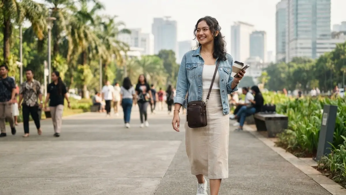 Mini bag praktis untuk membawa barang penting saat hangout, jalan-jalan, dan aktivitas santai sehari-hari. (BTV/AI)