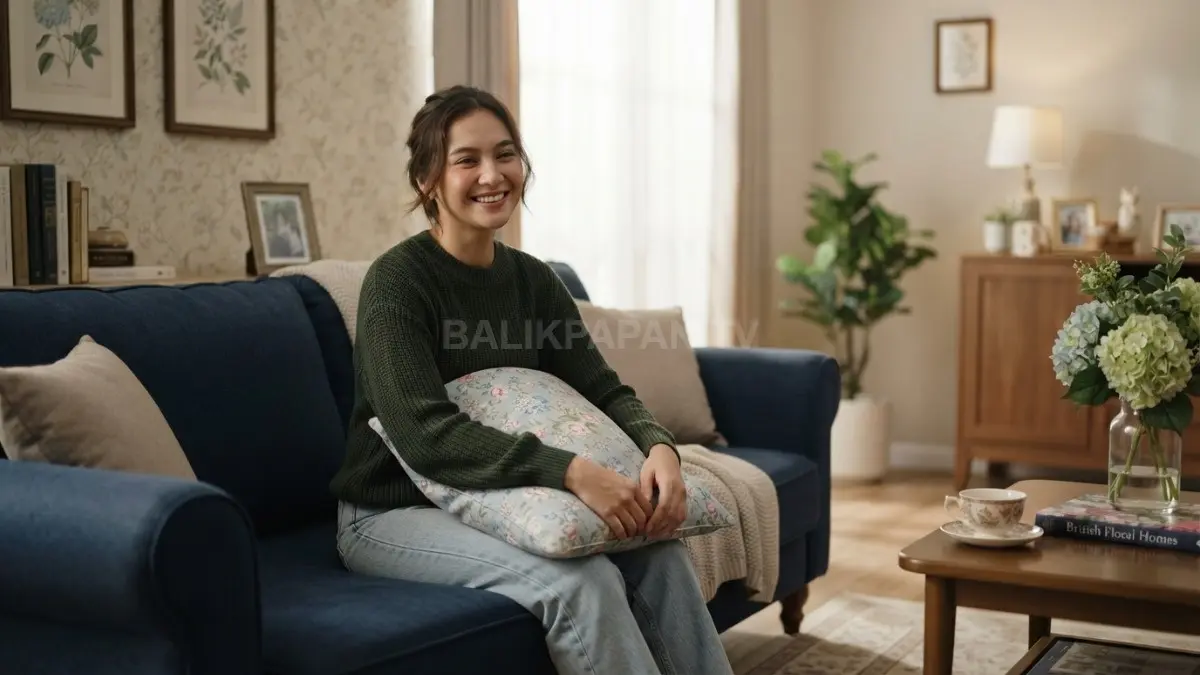 Motif floral menghadirkan nuansa English cottage melalui wallpaper, gorden, cushion, atau upholstery sebagai aksen ruangan. (BTV/AI)