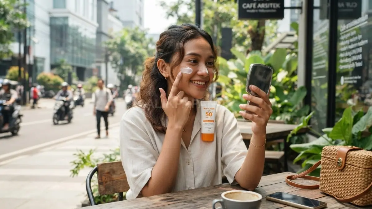 Pilih sunscreen broad-spectrum dengan SPF 30 atau lebih untuk membantu melindungi kulit dari UVA dan UVB (BTV/AI)
