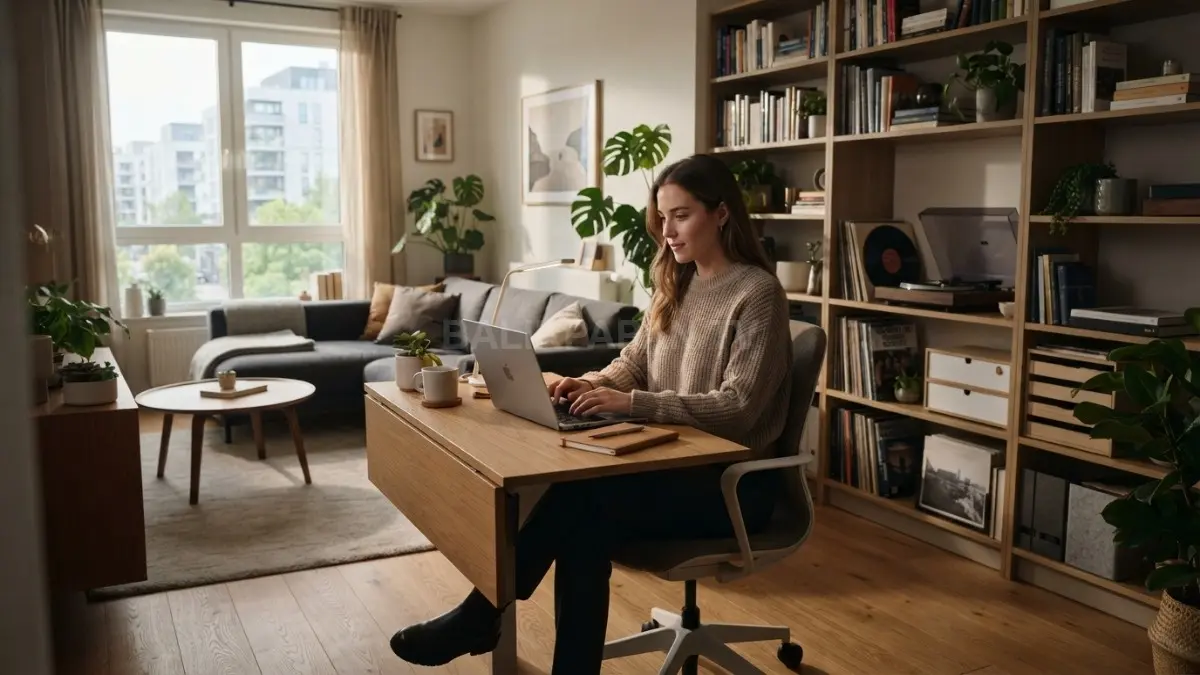 Ruang multifungsi dengan furnitur adaptif membantu hunian kecil tetap nyaman, fleksibel, dan efisien sesuai kebutuhan harian. (BTV/AI)
