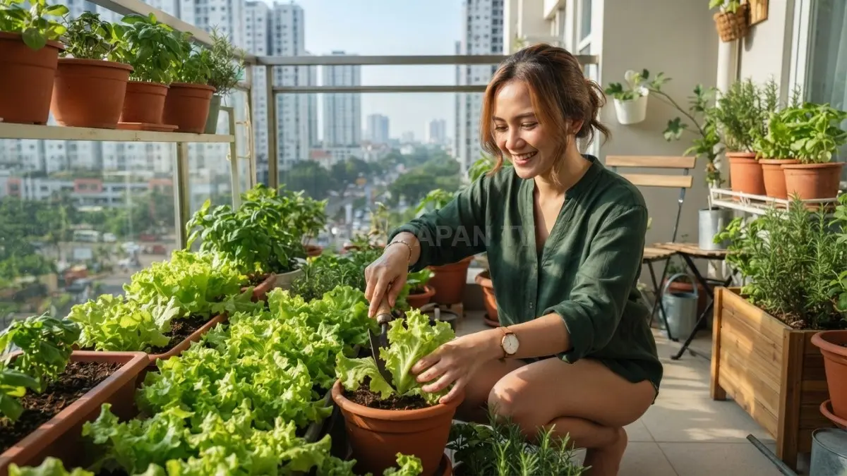 Selada cocok ditanam di balkon karena praktis, rapi, dan bisa memenuhi kebutuhan sayuran dapur sehari-hari bagi pemula. (BTV/AI)