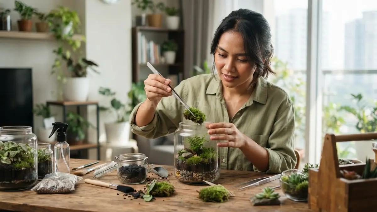 Terrarium mini cocok untuk rumah mungil, mempercantik ruang, mudah dirawat, dan kreatif (BTV/AI)

