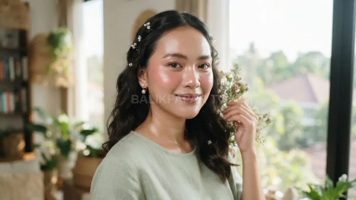 Blush pink lembut menghadirkan rona romantis pada wajah, memperkuat kesan fairycore yang manis, natural, dan dreamy. (BTV/AI)
