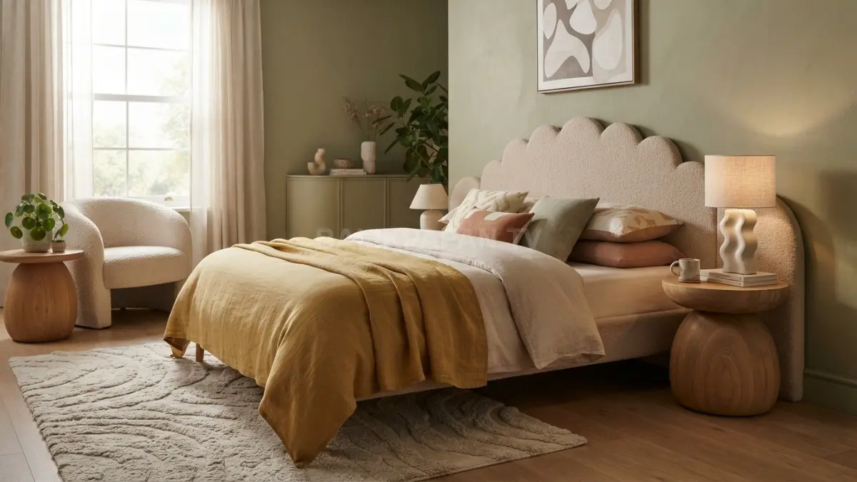 Detail scallop pada furnitur menghadirkan aksen playful yang manis, personal, dan tetap seimbang dalam dekorasi interior. (BTV/AI)
