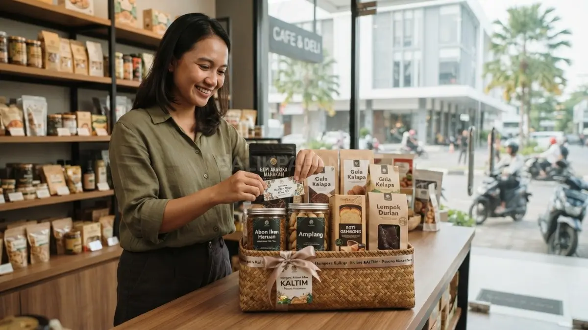Hampers kuliner lokal menghadirkan hadiah unik, kreatif, bernilai daerah, sekaligus berpeluang menghasilkan cuan menarik (BTV/AI)
