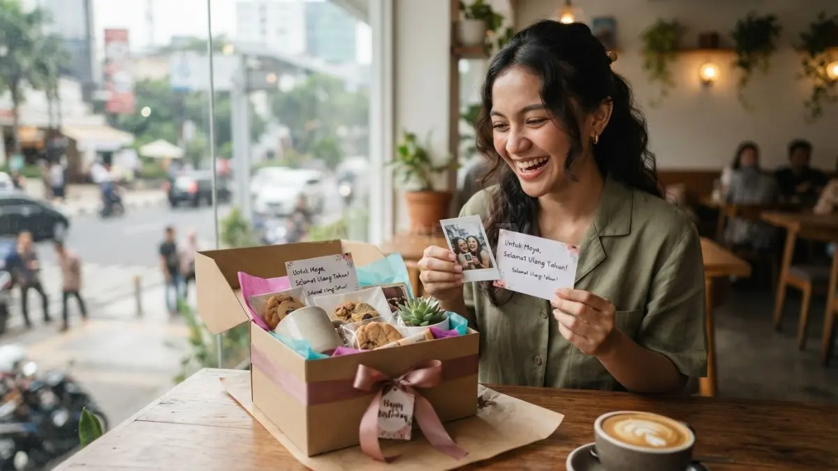 Hampers ulang tahun personal, kreatif, dan berkesan untuk penerima tersayang. (BTV/AI)
