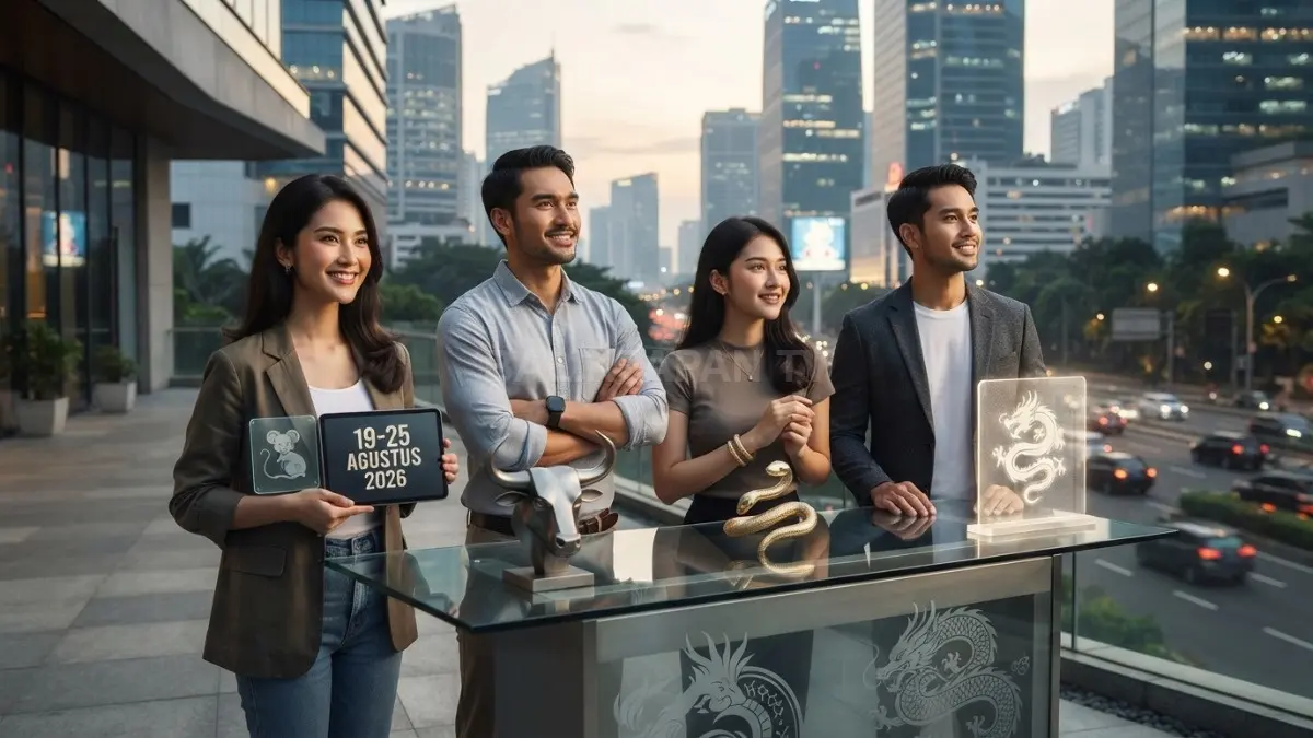 Ilustrasi empat shio yang diprediksi mendapat momentum positif pada 19–25 Agustus 2026.
