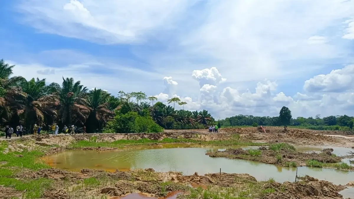 Kolam retensi Pampang menampung limpasan air dari wilayah Kutai Kartanegara untuk mengurangi risiko banjir Samarinda. (DOK. HAFIZ/KP)