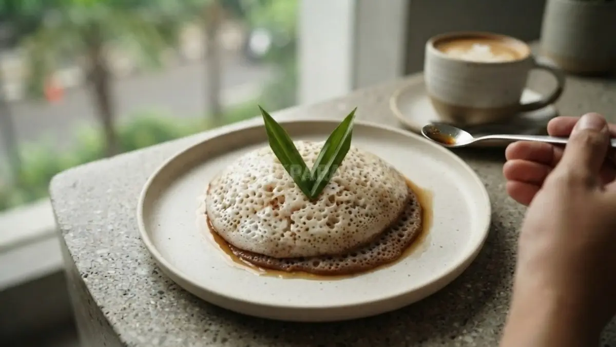 Kue apam barabai manis berkeliatan lembut dan berongga siap memanjakan lidah para penikmat kuliner. (BTV/Ai)