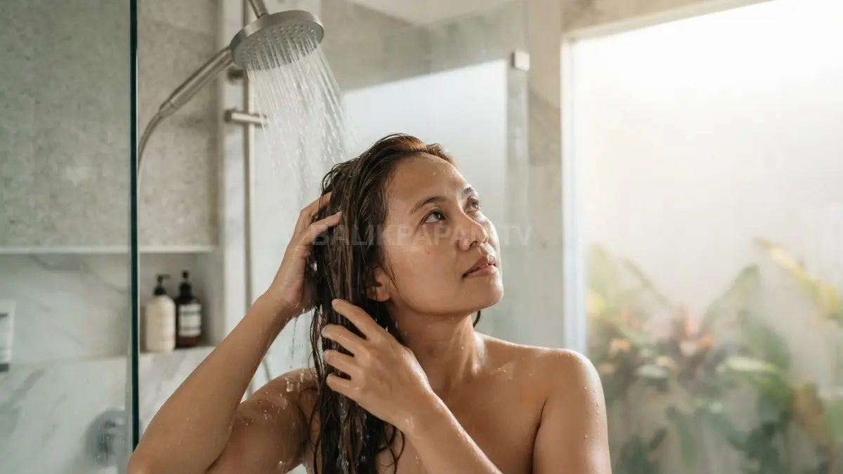 Melihat kondisi rambut yang berubah kusam setelah pindah ke rumah baru berfasilitas modern. (BTV/Ai)