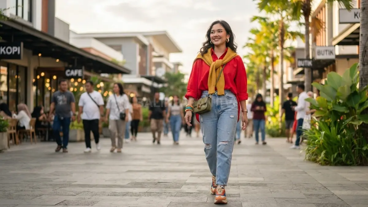 Perpaduan warna cerah dan netral menciptakan gaya ceria yang tetap seimbang untuk aktivitas harian. (BTV/AI)