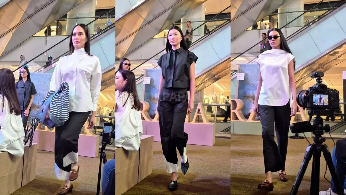 Puragraph Vol. II Minang hadirkan siluet Rumah Gadang dalam fashion modern monokrom yang cocok untuk Gen Z masa kini (BTV/AI).
