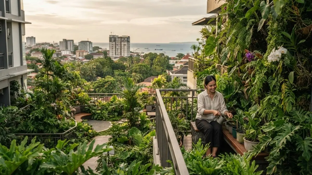 Taman dan vegetasi menghadirkan ruang hijau yang menyatukan aktivitas penghuni dengan alam secara harmonis. (BTV/AI)