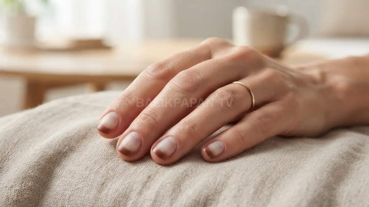 Tampilan kuku Lindsay nails menjadi salah satu indikasi kesehatan tubuh yang perlu diwaspadai sejak dini. (BTV/Ai)