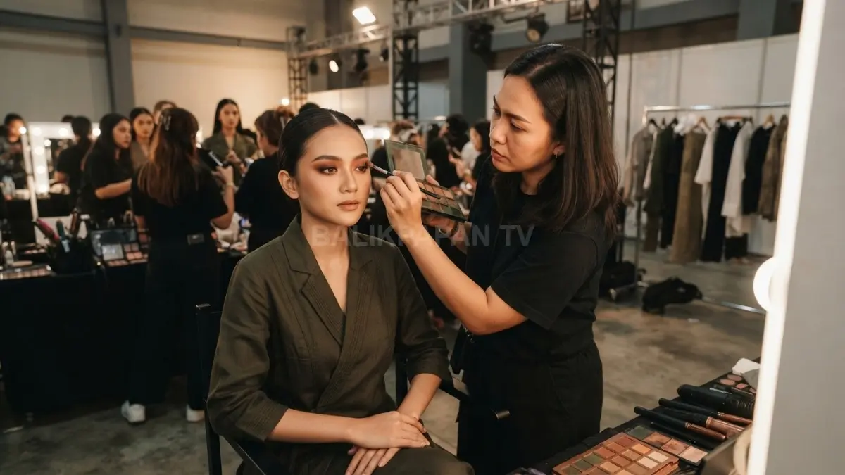 Warna dan aksesori khas daerah dapat memperkuat karakter makeup fashion show bernuansa kemerdekaan. (BTV/AI)