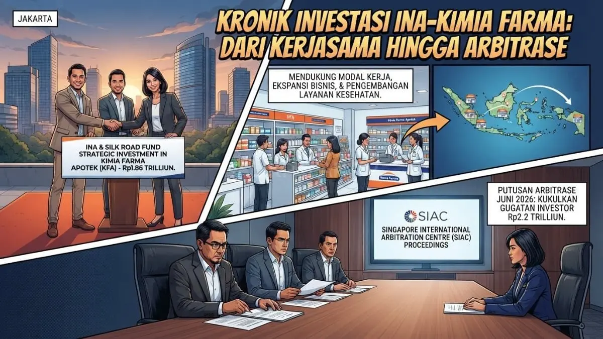 INA dan Kimia Farma menjalin investasi Rp1,86 triliun untuk memperkuat layanan kesehatan melalui kepemilikan KFA. [BTV:AI]