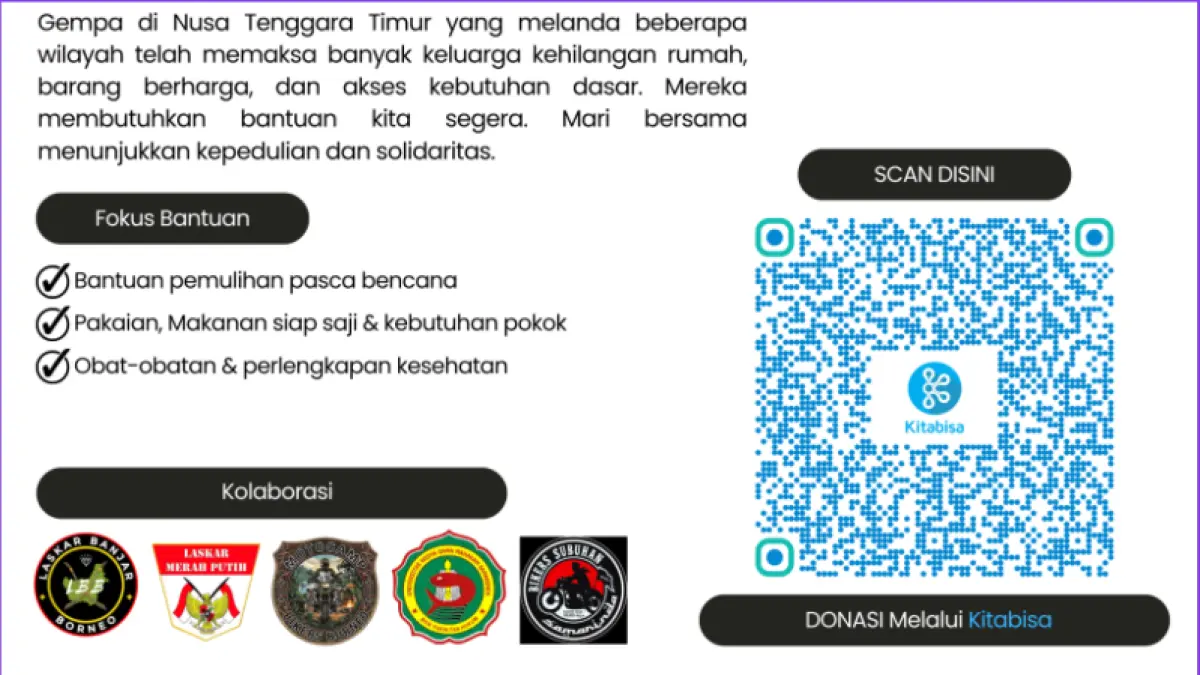 Laskar Banjar Borneo bersama komunitas Samarinda menggalang bantuan untuk korban bencana NTT.