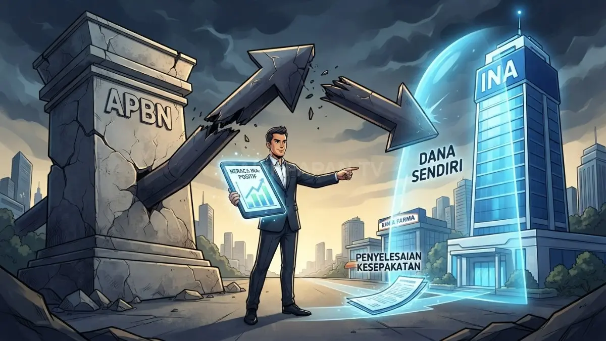 Purbaya memastikan pendanaan INA terpisah dari APBN, sementara Kimia Farma berkewajiban membayar sengketa investasi [BTV:AI]