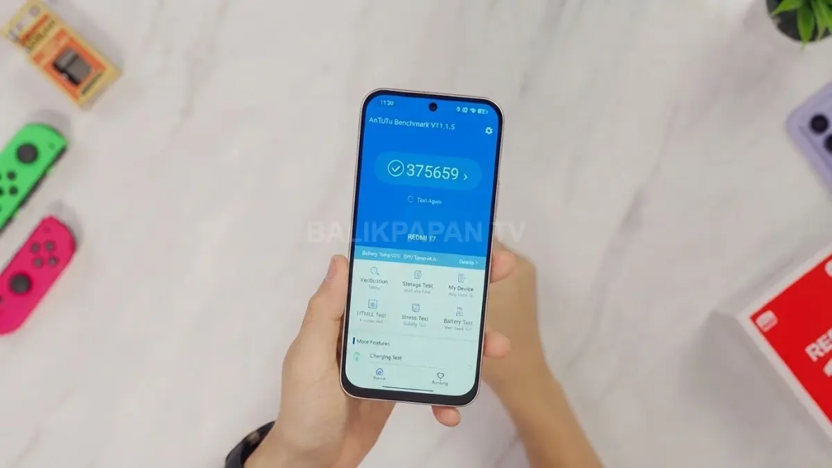 Redmi 17 memakai Helio G91 Ultra dan storage eMMC yang menjadi catatan performa, terutama saat digunakan untuk gaming dengan pengaturan grafis rendah. (BTV/AI)