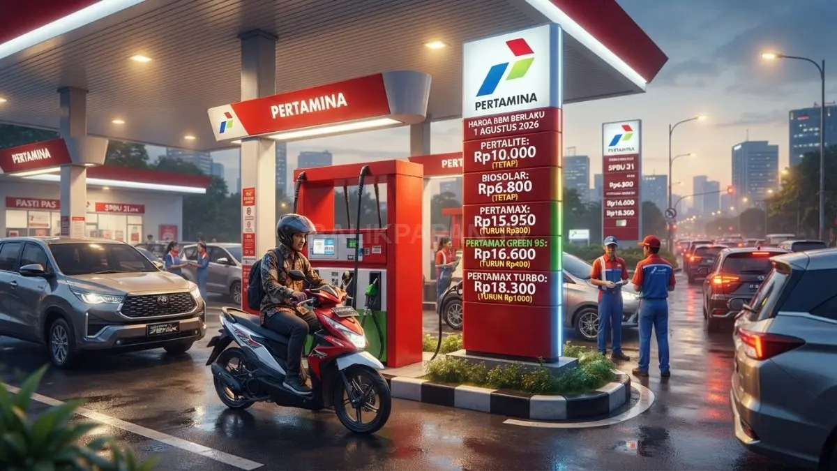 Pertamina menurunkan harga Pertamax, Pertamax Green 95, dan Pertamax Turbo mulai Agustus 2026. [BTV:AI]