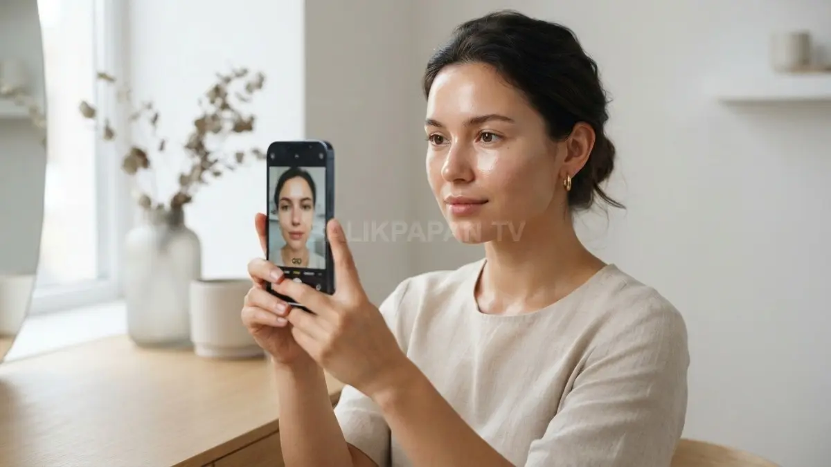 Aplikasi pemindai undertone kulit pada ponsel pintar membantu menentukan warna kulit secara akurat dan alami. (BTV/Ai)